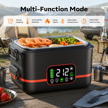 QUVIF 5-Sided Cordless Heated Lunch Box for Adults, 100W, 6.3 Cup